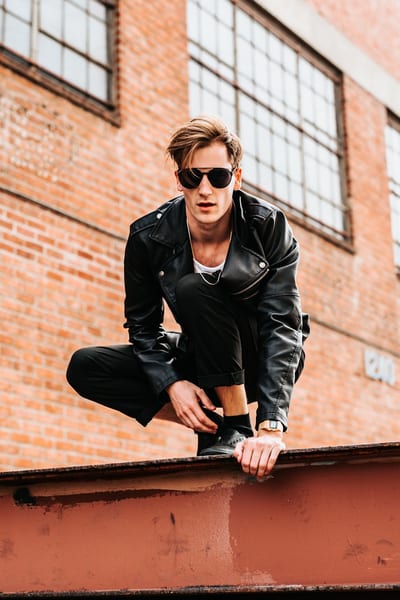 Black leather jacket already in the closet